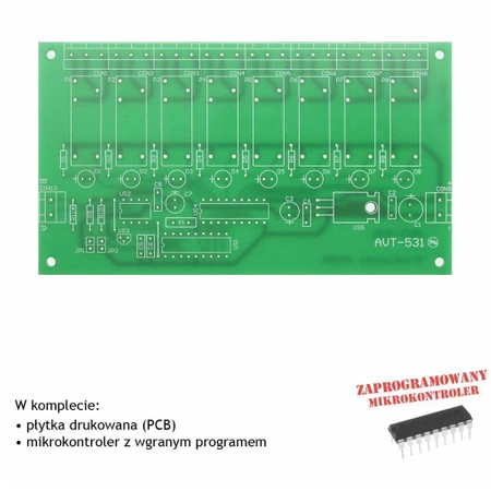 Klocki RS485 - karta wyjść przekaźnikowych - KIT AVT 531