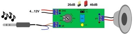 Wzmacniacz akustyczny mono z LM386 - KIT AVT 794