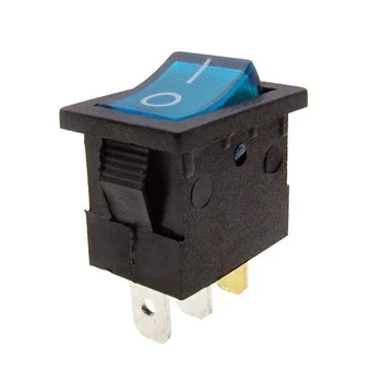 Przełącznik klawiszowy ON-OFF 230Vac niebieski, podświetlany, SPST 3P
