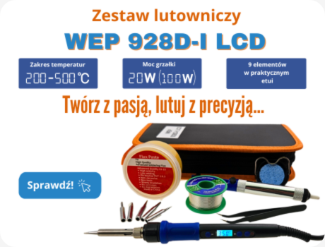 Zestaw lutowniczy WEP928D-I LCD 