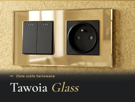 Tawoia Glass - Złote gniazdka i włączniki bez kompromisów