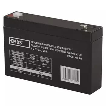 Akumulator bezobsługowy 6V 7Ah, 151x34x94mm, 1.2kg, AGM EMOS B9659